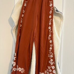 Forever 21 Brown and White Wide Leg Pants